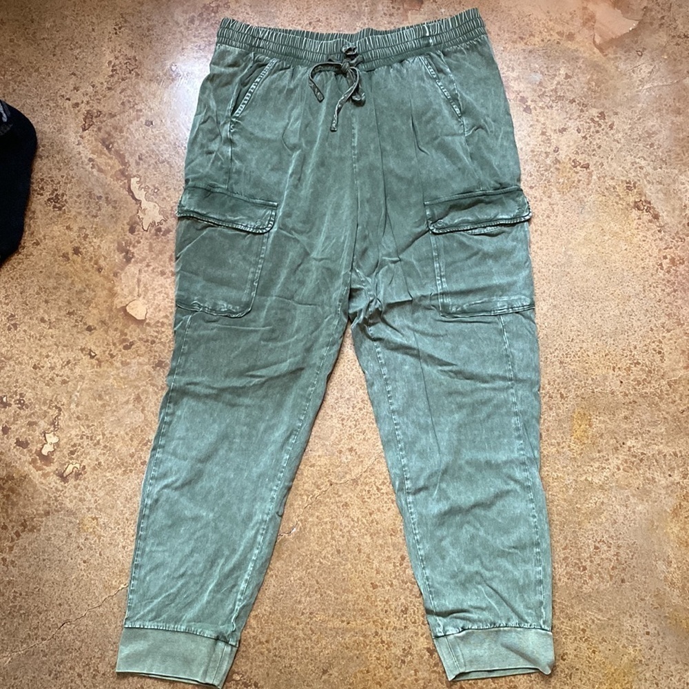 TORRID army green tie waist cargo jogger pants